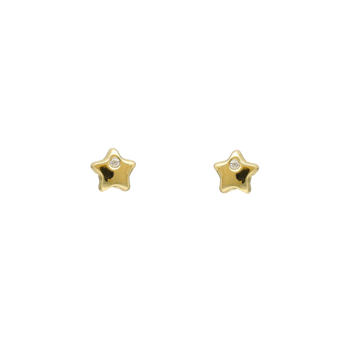 PENDIENTES ORO CON CIRCONITAS FORMA ESTRELLA