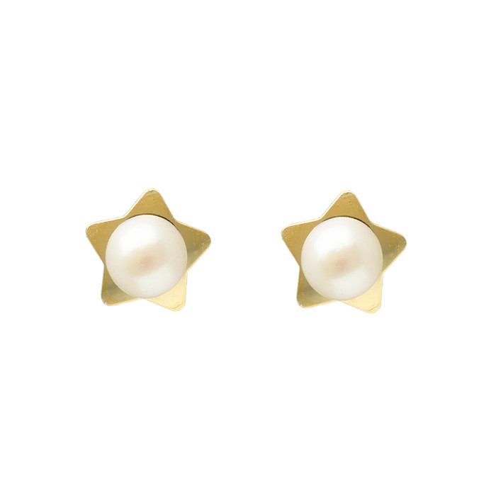 PENDIENTES ORO CON PERLAS FORMA ESTRELLA