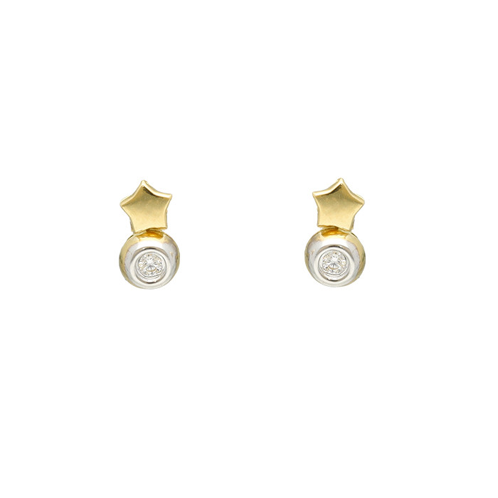 PENDIENTES ORO CIRCONITAS Y ESTRELLA