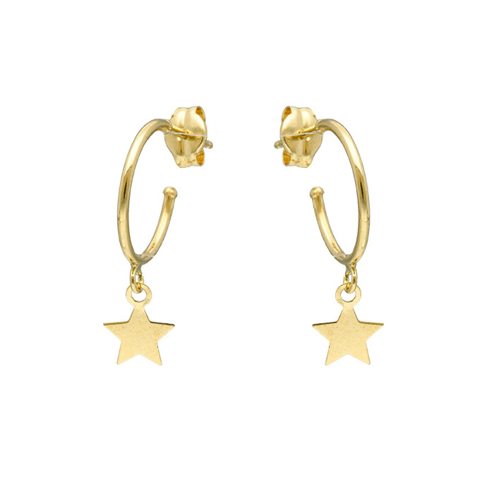 PENDIENTES ORO ESTRELLA CON ARO