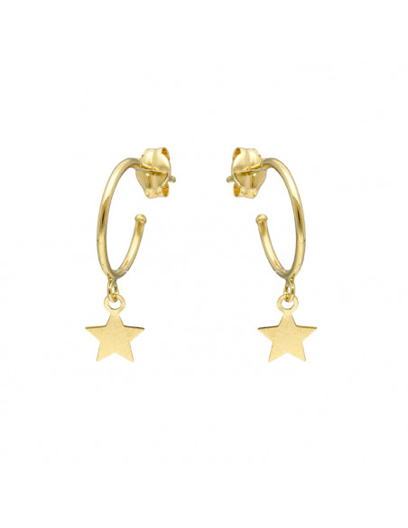PENDIENTES ORO ESTRELLA CON ARO