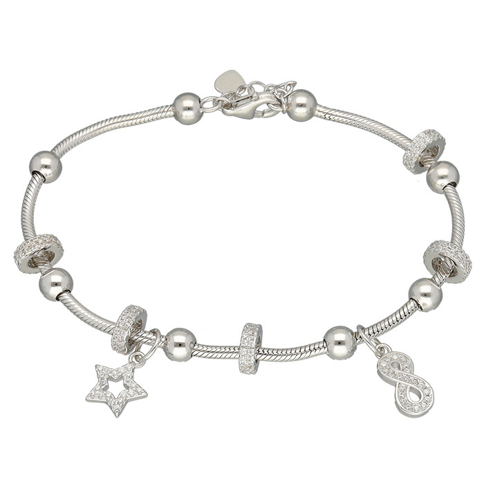 PULSERA PARA CHARMS ESTRELLAS E INFINITO