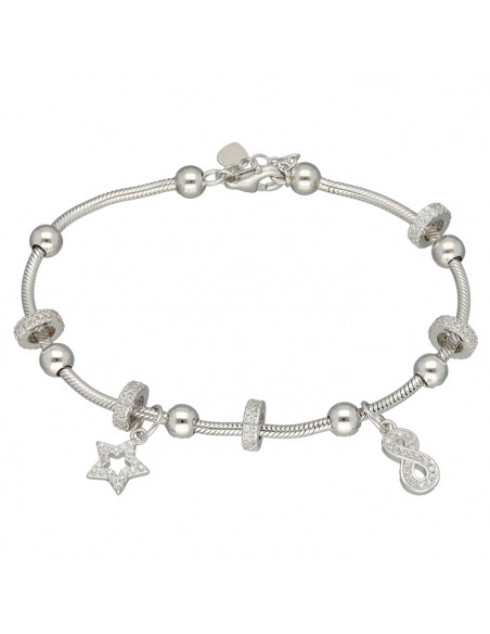 PULSERA PARA CHARMS ESTRELLAS E INFINITO