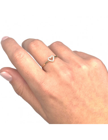 ANILLO EN ORO CON CIRCONITAS CORAZON