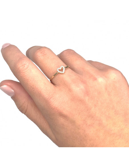 ANILLO EN ORO CON CIRCONITAS CORAZON