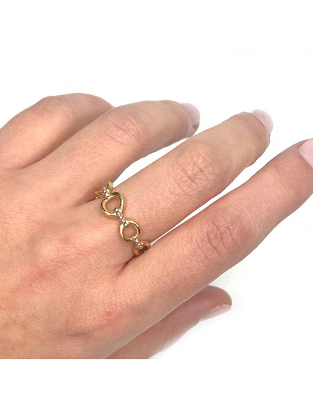 ANILLO EN ORO CON BICOLOR CIRCULO