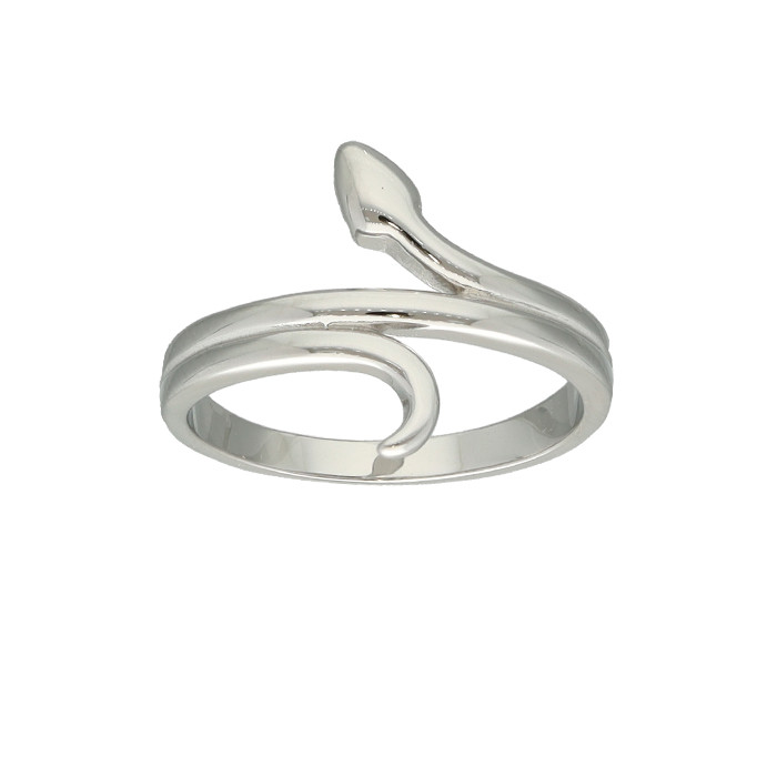 ANILLO EN PLATA SERPIENTE DOBLE LISA