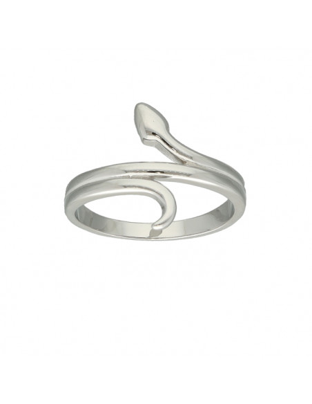 ANILLO EN PLATA SERPIENTE DOBLE LISA