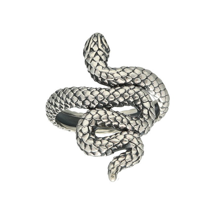 ANILLO EN PLATA SERPIENTE ESCAMAS ONDAS