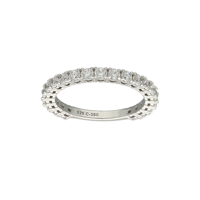 ANILLO EN PLATA CON CIRCONITAS EN GARRA
