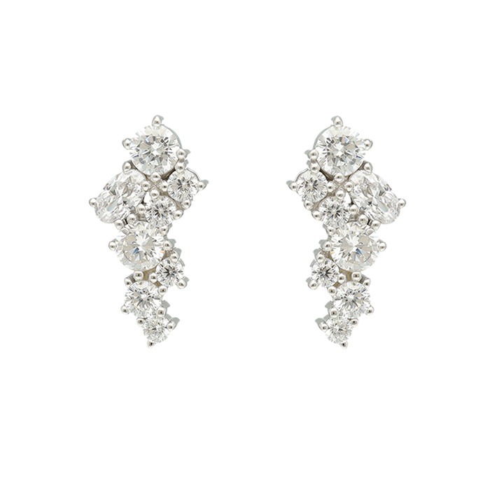 PENDIENTES EN PLATA RACIMO CIRCONITAS COMBINADAS