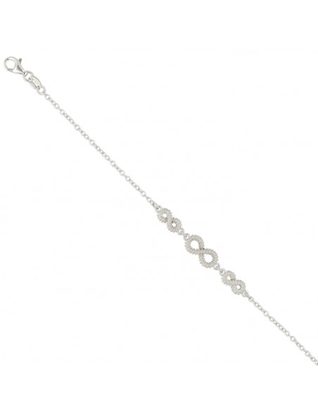 PULSERA EN PLATA CIRCONITAS 3 INFINITOS