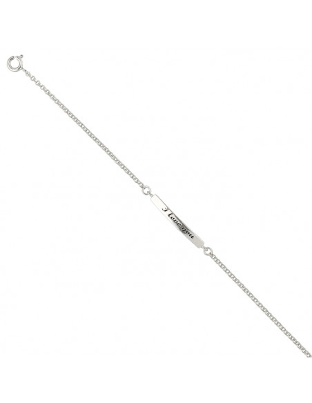 PULSERA EN PLATA ESCLAVA LOGO I LOVE YOU