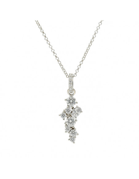 GARGANTILLA  EN PLATA COLGANTE RACIMO CIRCONITAS