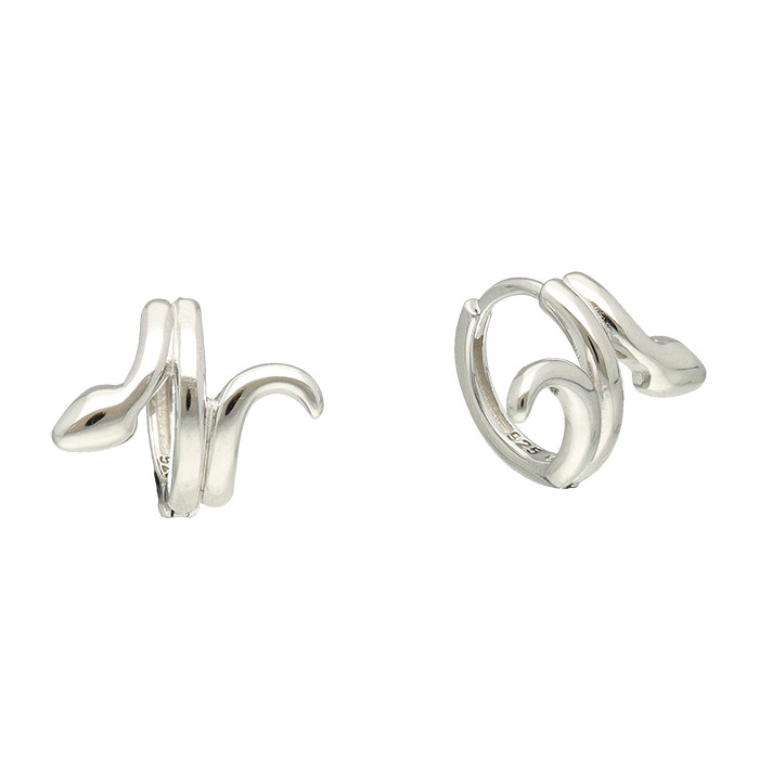 PENDIENTES EN PLATA ARO SERPIENTE ESPIRAL