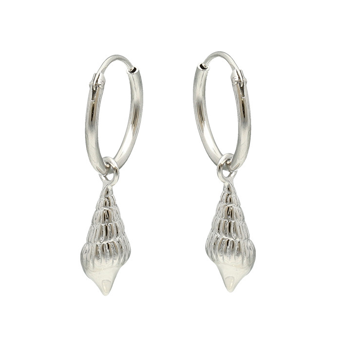 PENDIENTES EN PLATA ARO CARACOLA COLGAR