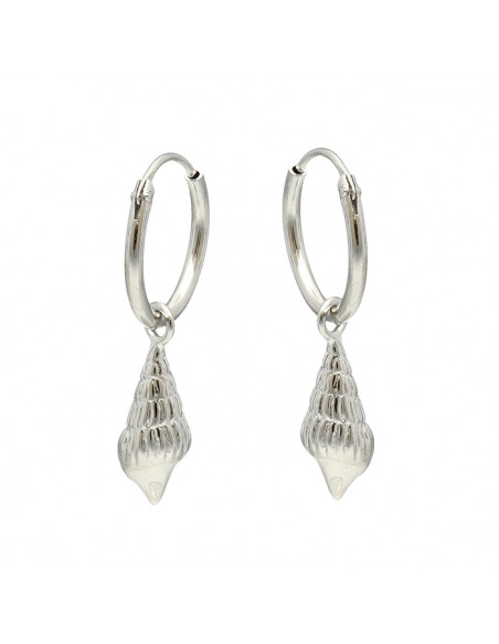 PENDIENTES EN PLATA ARO CARACOLA COLGAR