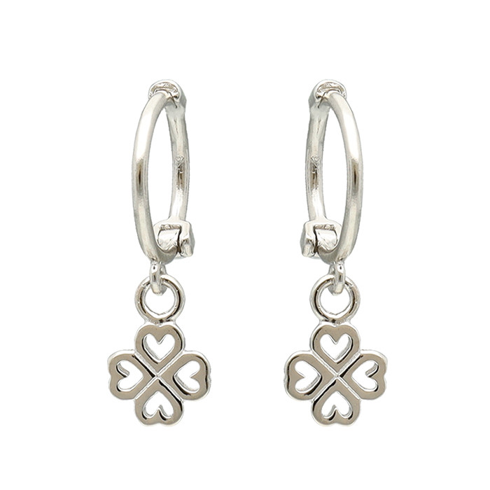 PENDIENTES EN PLATA CRIOLLA TREBOL CORAZONES