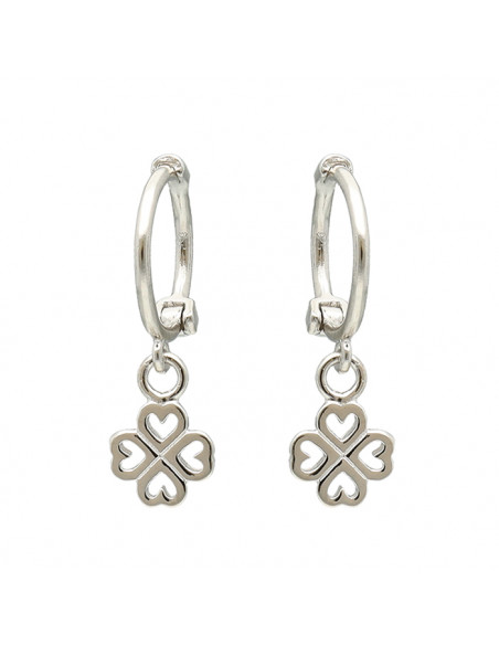 PENDIENTES EN PLATA CRIOLLA TREBOL CORAZONES