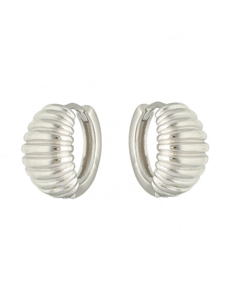 PENDIENTES EN PLATA CRIOLLA ANCHA RAYITAS