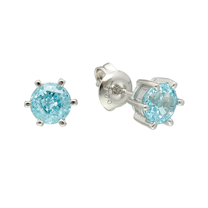 PENDIENTES EN PLATA CON CORCONITA AZUL REDONDA