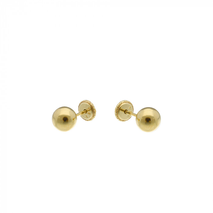 PENDIENTES BOLA ORO DE 18 QUILATES ROSCA