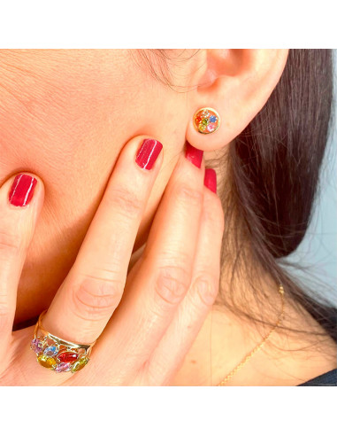 ANILLO ORO CIRCONITAS COLORES OVALES