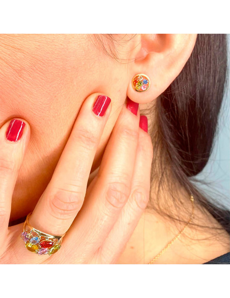 ANILLO ORO CIRCONITAS COLORES OVALES