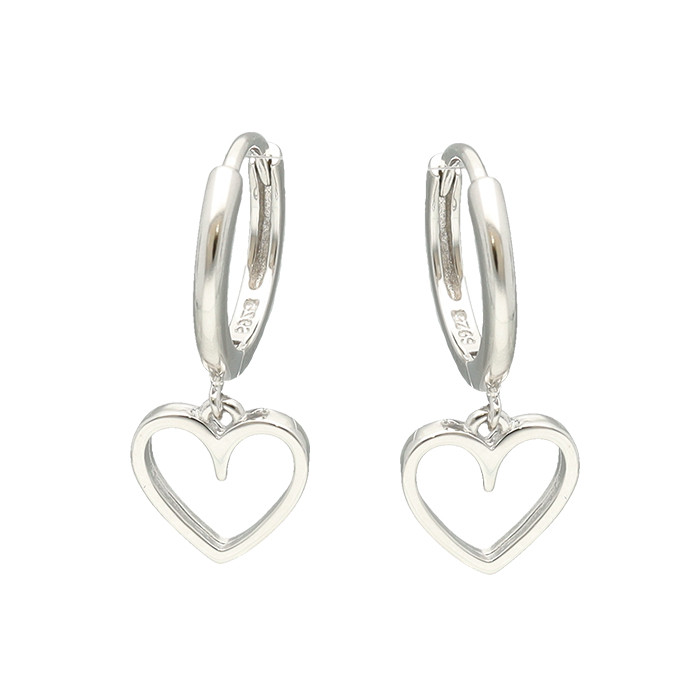 CRIOLLAS EN PLATA CORAZON SIMPLE CALADO