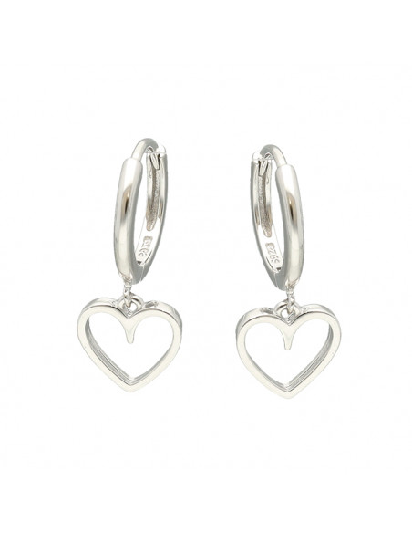 CRIOLLAS EN PLATA CORAZON SIMPLE CALADO