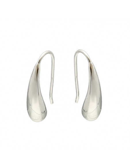 PENDIENTES EN PLATA LARGOS GOTA ALARGADA ACABADO BRILLO