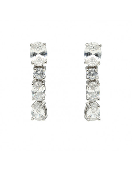 PENDIENTES EN PLATA LARGOS RIVIERE 4 CIRCONITAS FORMAS GARRAS