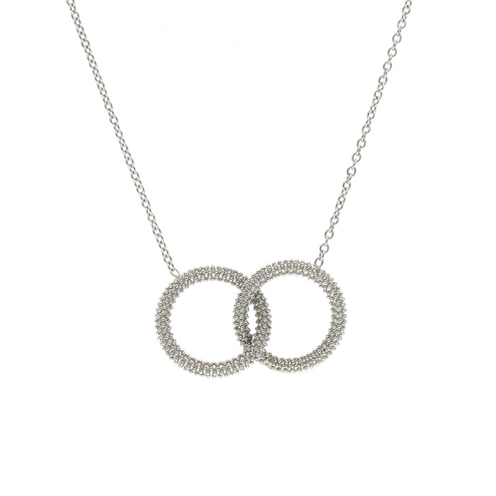 GARGANTILLA EN PLATA DOS AROS ENTRELAZADOS