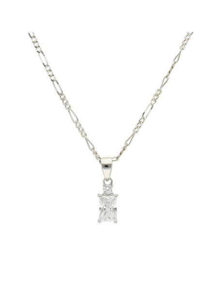 GARGANTILLA EN PLATA CON COLGANTE CIRCONITA TALLA ESMERALDA