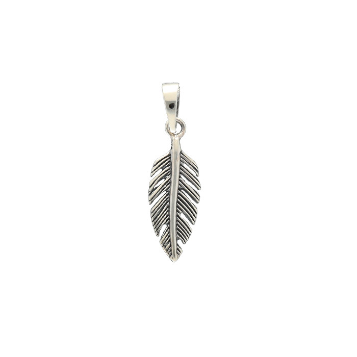 COLGANTE EN PLATA PLUMA TALLADA MINI