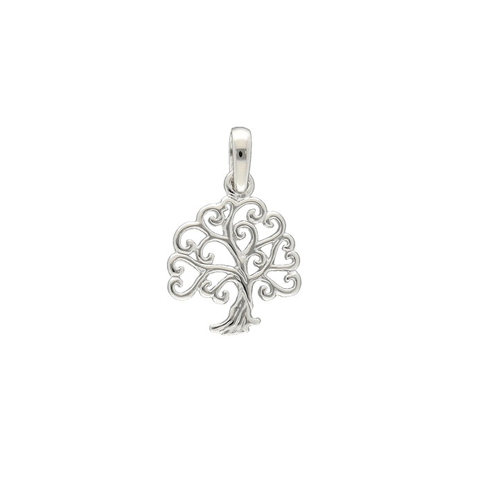 COLGANTE EN PLATA ARBOL DE LA VIDA CORAZONES