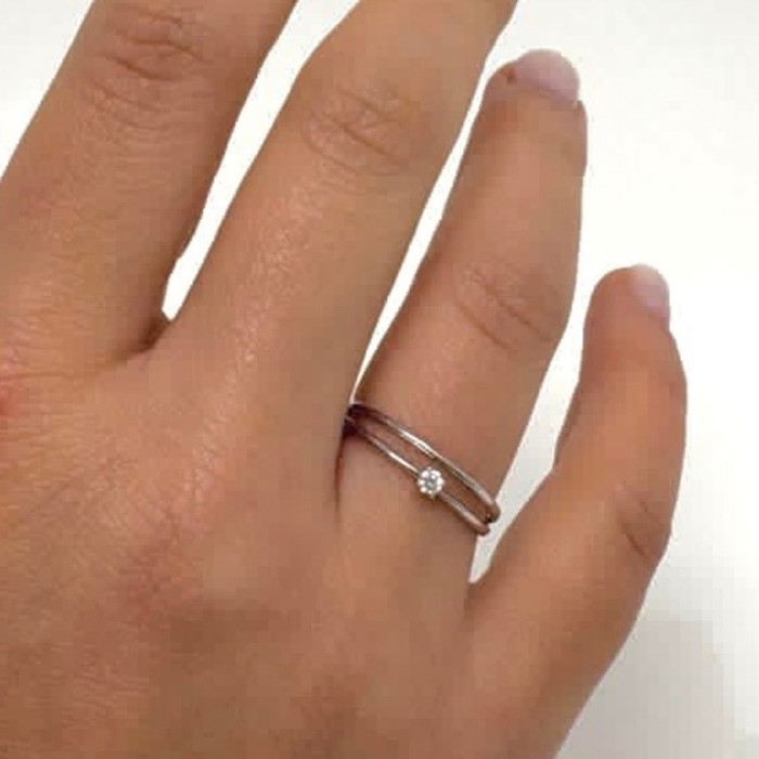 ANILLO ORO Y DIAMANTES PRINCESA DOS BANDAS 2