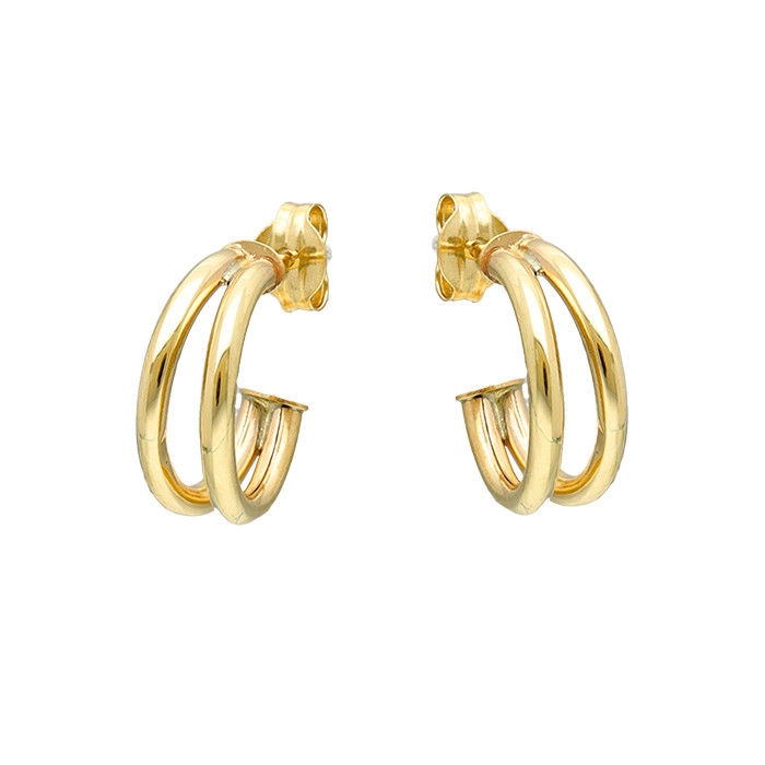 PENDIENTES EN ORO MEDIO ARO DOBLE