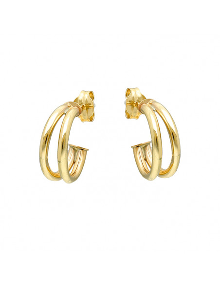 PENDIENTES EN ORO MEDIO ARO DOBLE