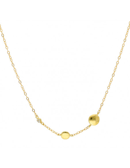 GARGANTILLA EN ORO CON CIRCULOS Y CIRCONITA