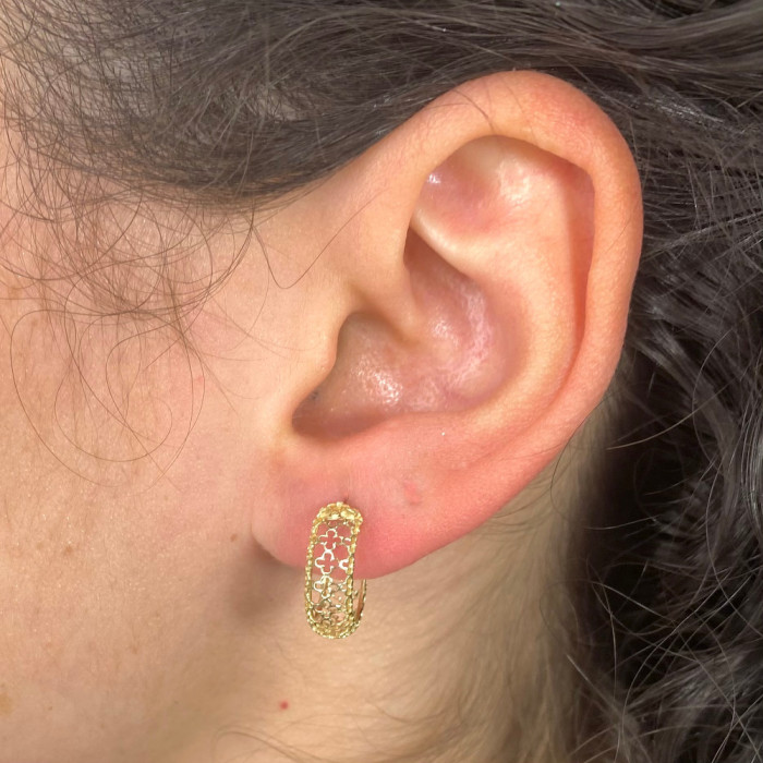 PENDIENTES EN ORO SEMI ARO PERFORADO 2