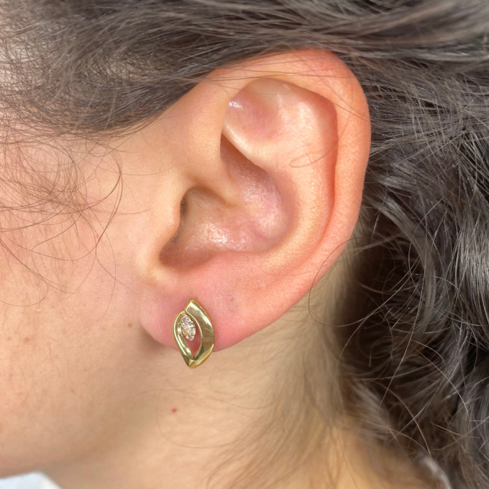 PENDIENTES ORO ONDAS CON CIRCONITAS 2