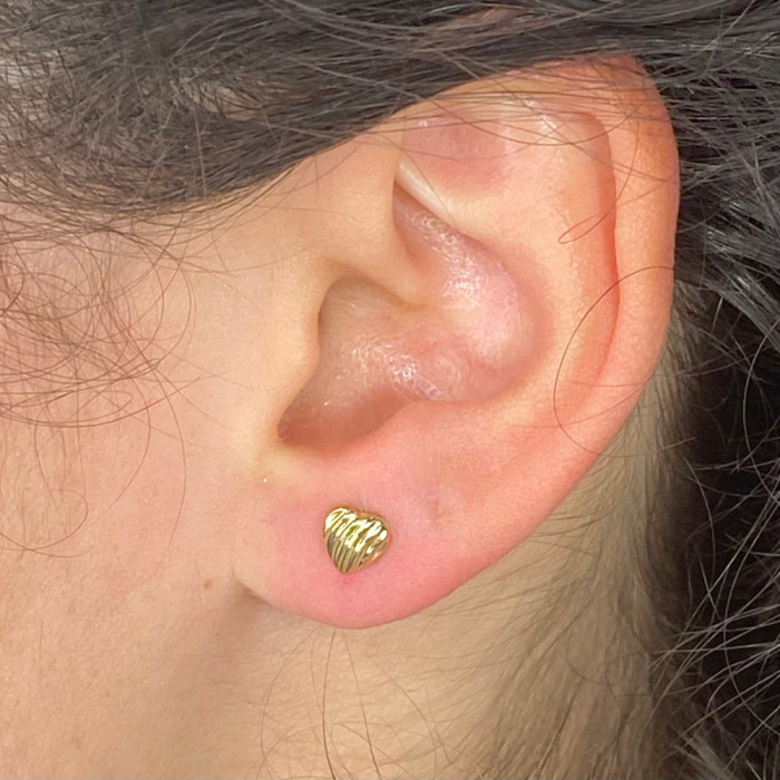 PENDIENTES ORO CORAZON RAYADO 2