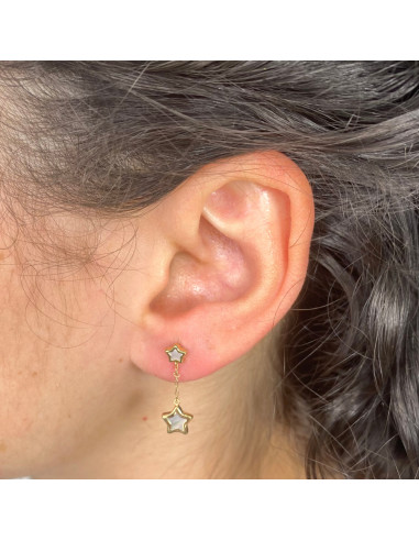 PENDIENTES ORO LARGOS CON ESTRELLAS