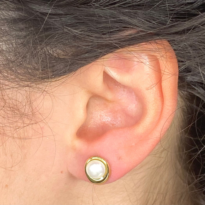 PENDIENTES ORO OVALES CON PERLAS 2