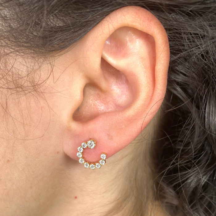 PENDIENTES ORO REDONDOS CON CIRCONITAS 2