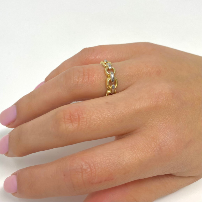 ANILLO EN ORO ESLABONES BICOLOR 2