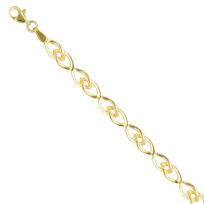 PULSERA EN  ORO OVALOS ENTRELAZADOS