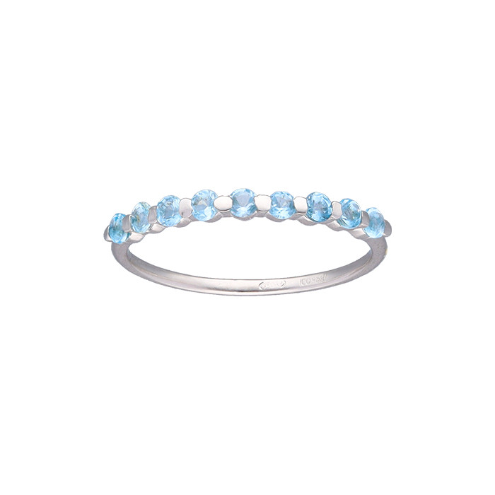 ANILLO EN ORO BLANCO Y TOPACIO AZUL