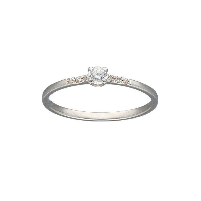 ANILLO EN ORO BLANCO SOLITARIO CIRCONITA EN GARRA